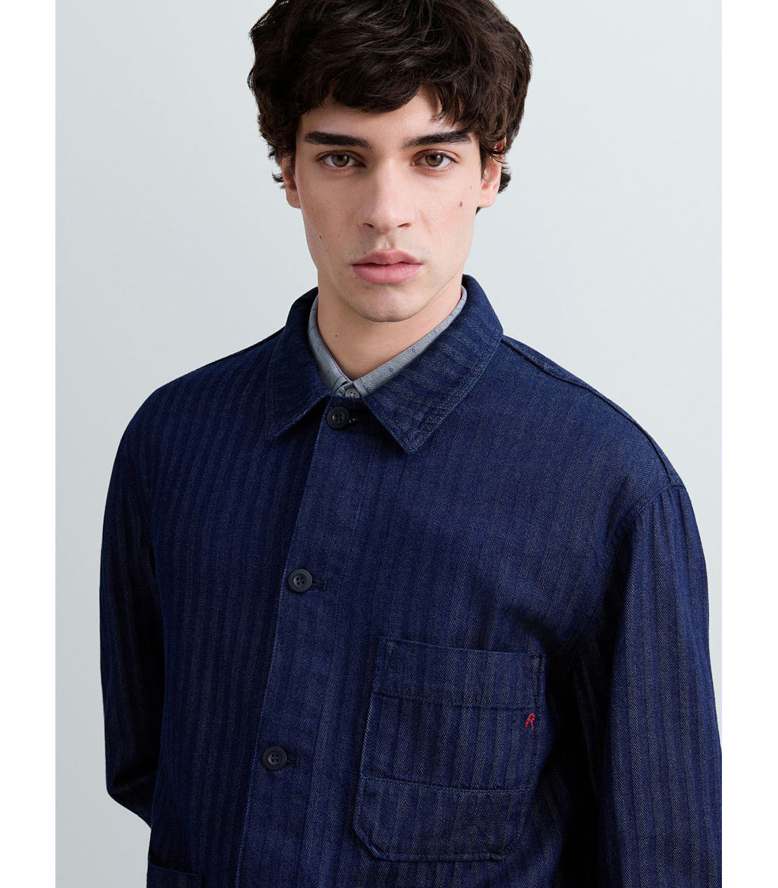 9oz リサイクルへリーンボーンジャケット 詳細画像 ダークブルー 7